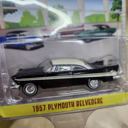 Greenlight - 'Showroom Floor' Series 6 - 1957 Plymouth Belvedere (Jet Black & Sand Dune White) - 1:64 Scale