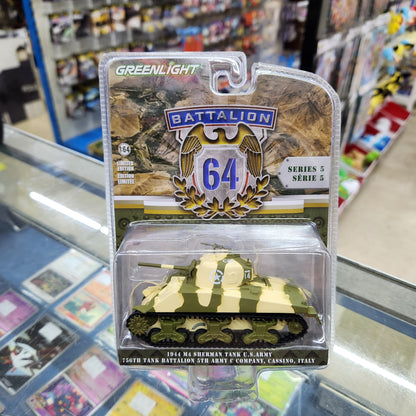 Greenlight - Battalion 64 Series 5 - M4 Sherman Tank U.S Army '756th Tank Battalion' - 1:64 Scale