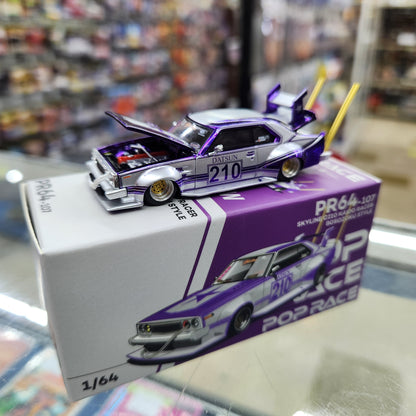 Pop Race - Nissan C210 Kaido Racer Bosozoku Style (Purple Chrome) - 1:64 Scale