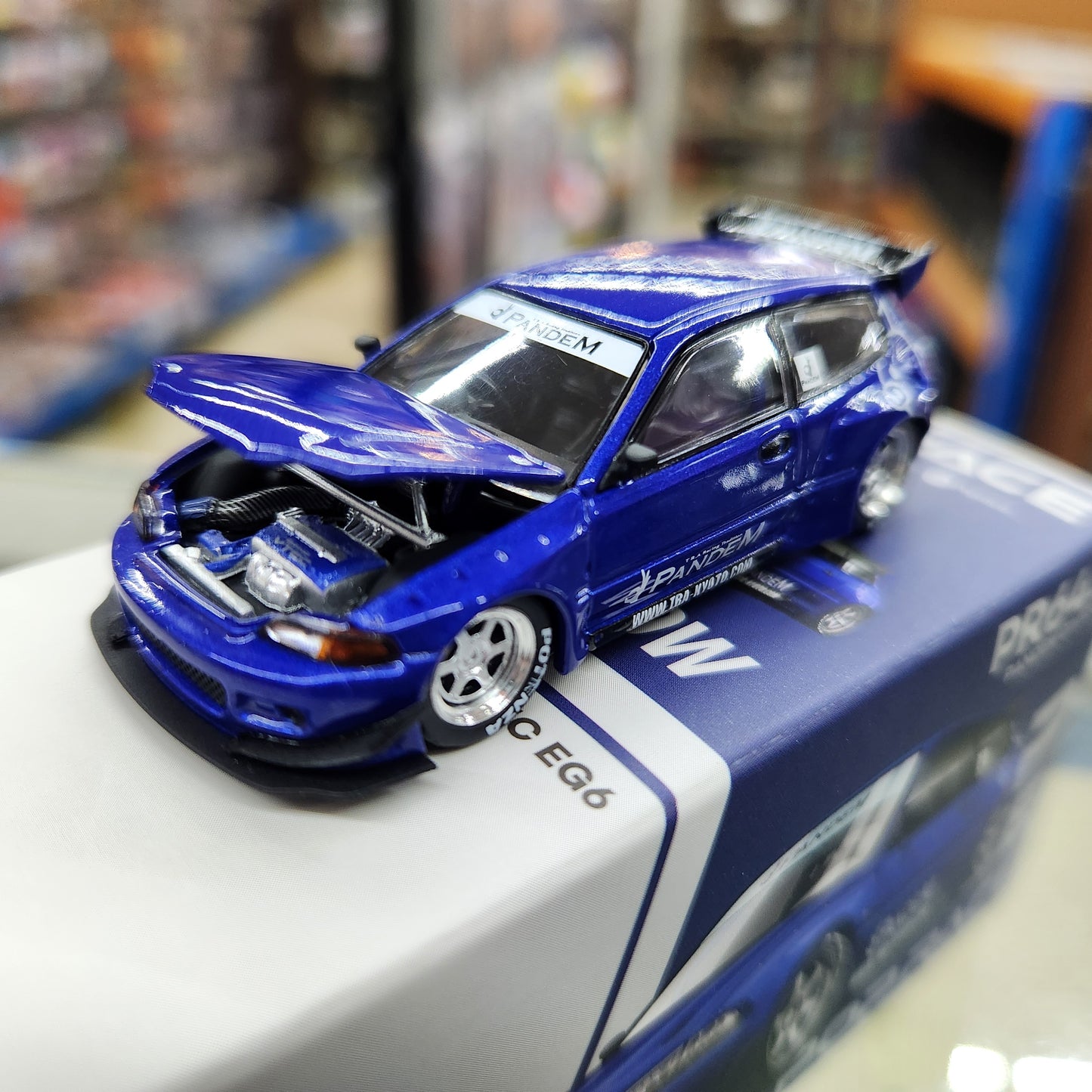 Pop Race - Honda Civic 'Pandem' EG6 (Royal Blue) - 1:64 Scale