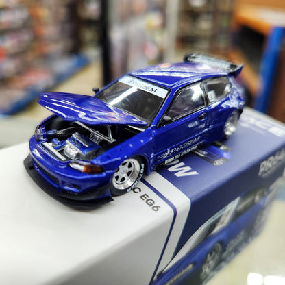 Pop Race - Honda Civic 'Pandem' EG6 (Royal Blue) - 1:64 Scale