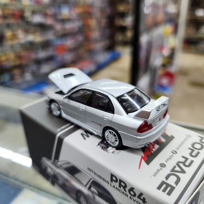 Pop Race - Mitsubishi Lancer Evolution IV (Steel Silver) - 1:64 Scale