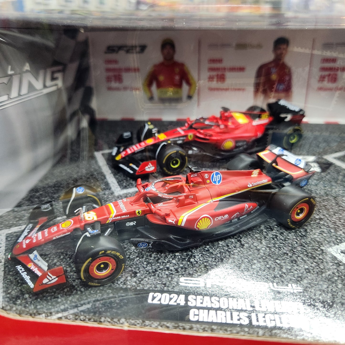 Bburago - 2023/2024 Ferrari F1 #16 Charles Leclerc - 4 Car Gift Set - 1:43 Scale