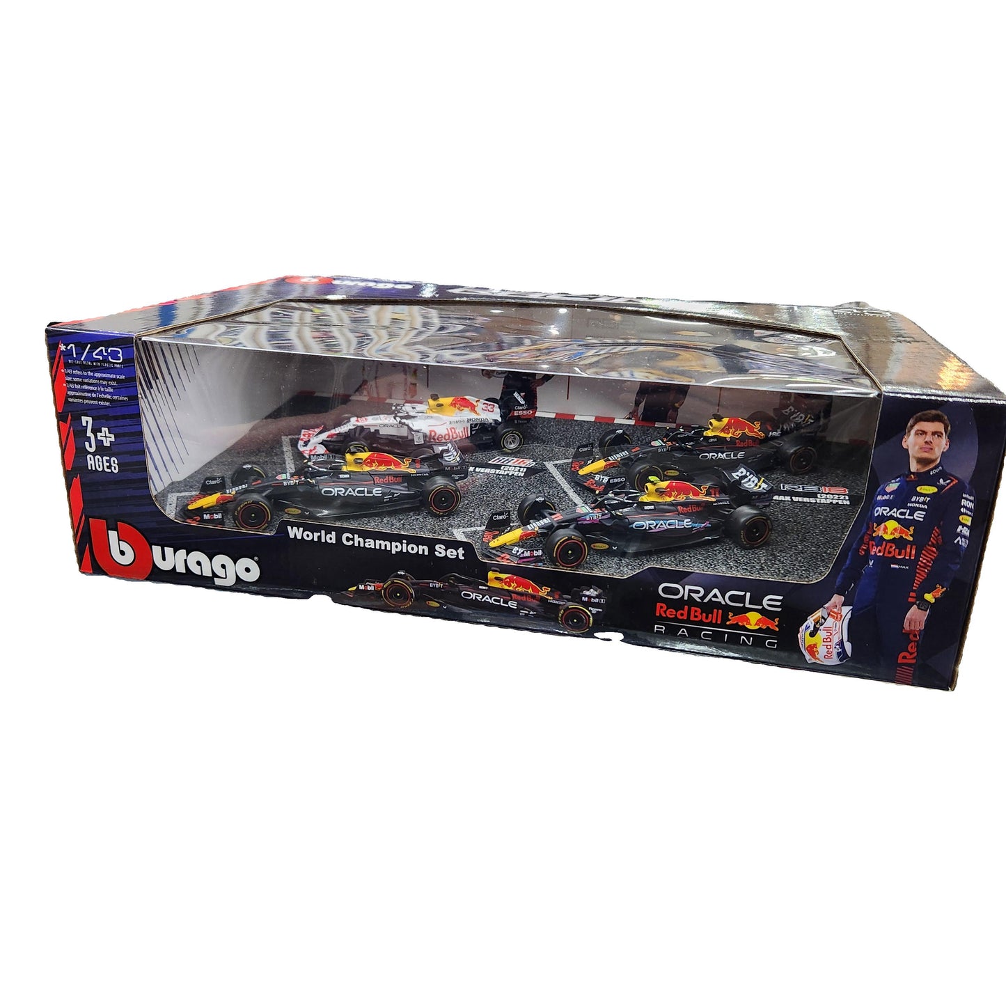 Bburago - Red Bull Racing #1 Max Verstappen / #11 Sergio Perez - 4 Car Gift Set - 1:43 Scale