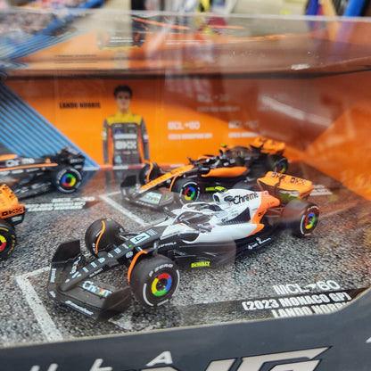 Bburago - 2022/2023 McLaren F1 #4 Lando Norris - 4 Car Gift Set - 1:43 Scale