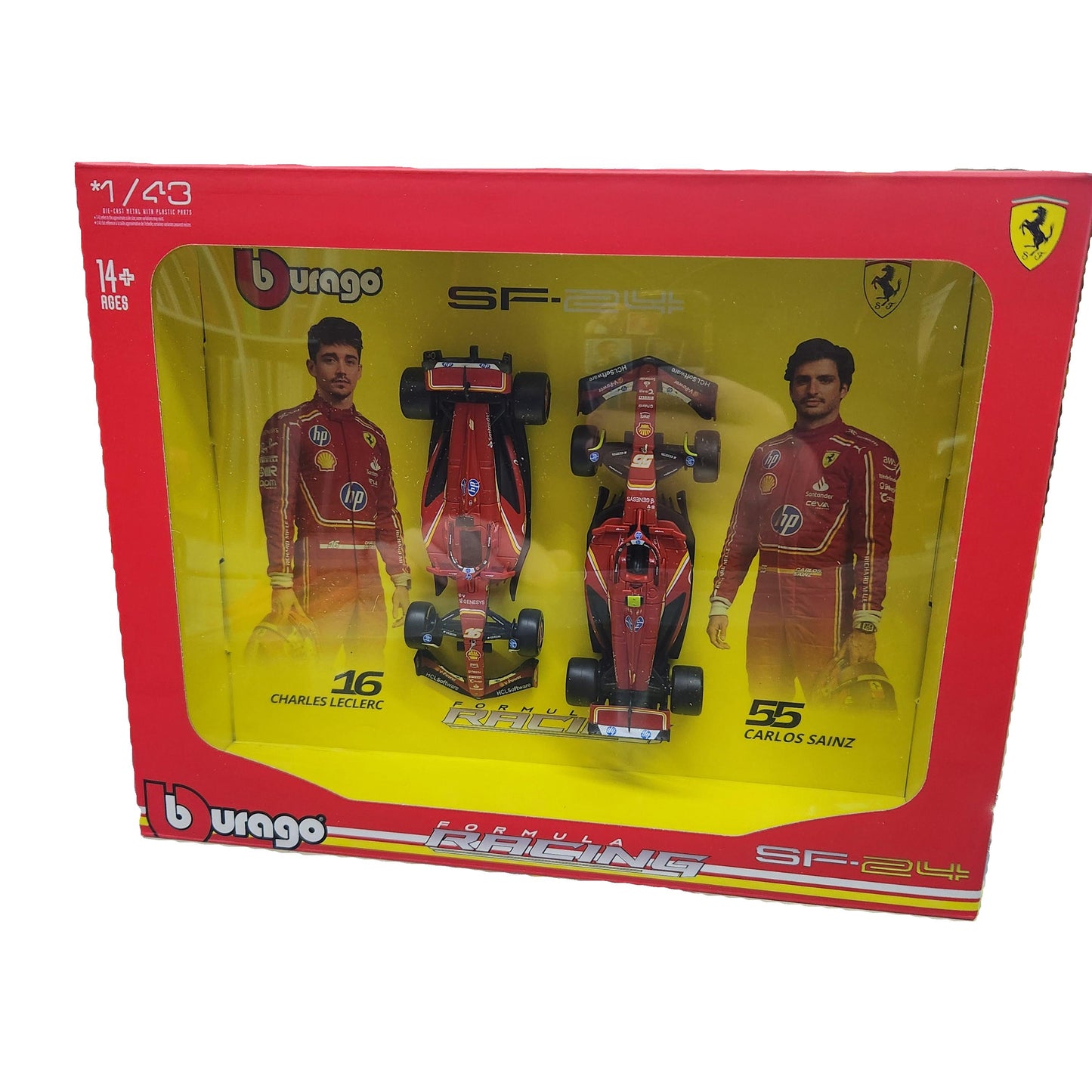 Bburago - 2024 Ferrari SF-24 F1 (2 Car Gift Pack) - 1:43 Scale