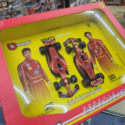 Bburago - 2024 Ferrari SF-24 F1 (2 Car Gift Pack) - 1:43 Scale