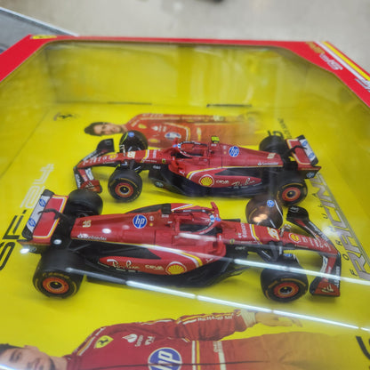 Bburago - 2024 Ferrari SF-24 F1 (2 Car Gift Pack) - 1:43 Scale