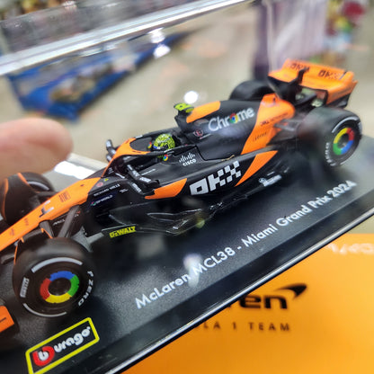 Bburago - 2024 McLaren F1 MCL38 with Helmet (Miami GP) - #4 Lando Norris - 1:43 Scale