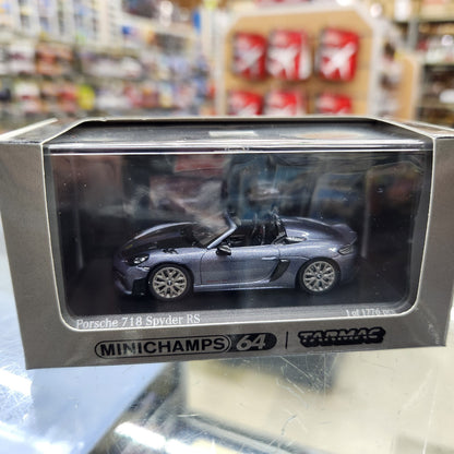 Tarmac Works - Porsche 718 Spyder RS (Vanadium Grey Metallic) - 1:64 Scale