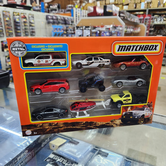 Matchbox - 9 Car Collection with Exclusive 'Toyota Tacoma Lifeguard Truck'