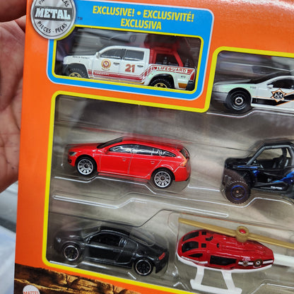 Matchbox - 9 Car Collection with Exclusive 'Toyota Tacoma Lifeguard Truck'