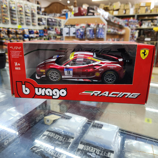 Bburago - Ferrari Racing - 2017 Ferrari 488 Challenge #11 Formula Racing - 1:24 Scale