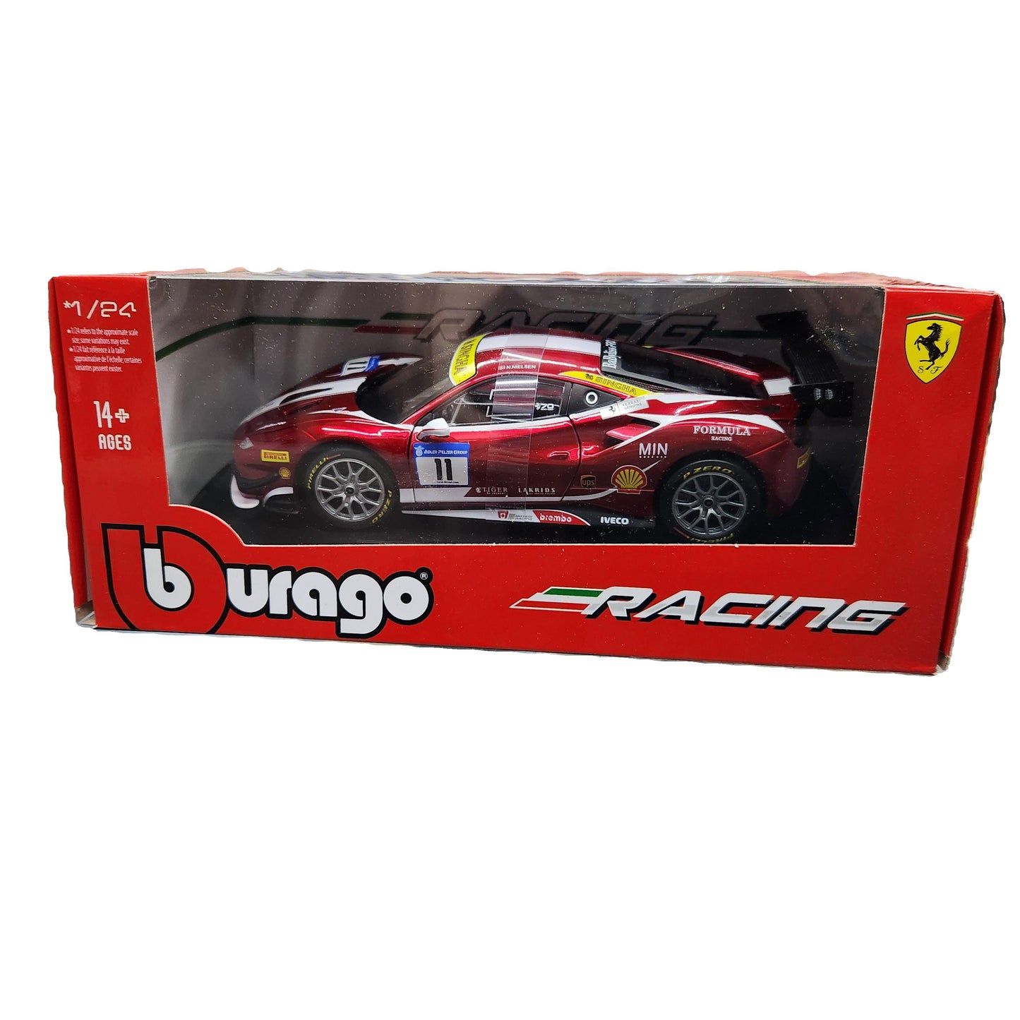 Bburago - Ferrari Racing - 2017 Ferrari 488 Challenge #11 Formula Racing - 1:24 Scale