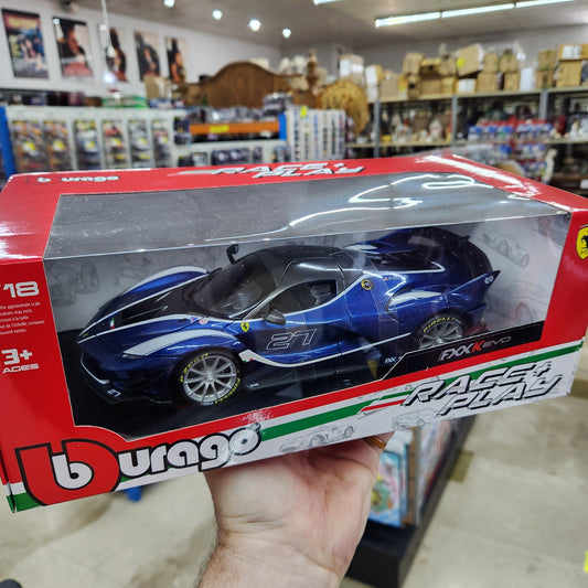 Bburago - Ferrari Race & Play - 2018 Ferrari FXX K EVO #27 (Blue) - 1:18 Scale