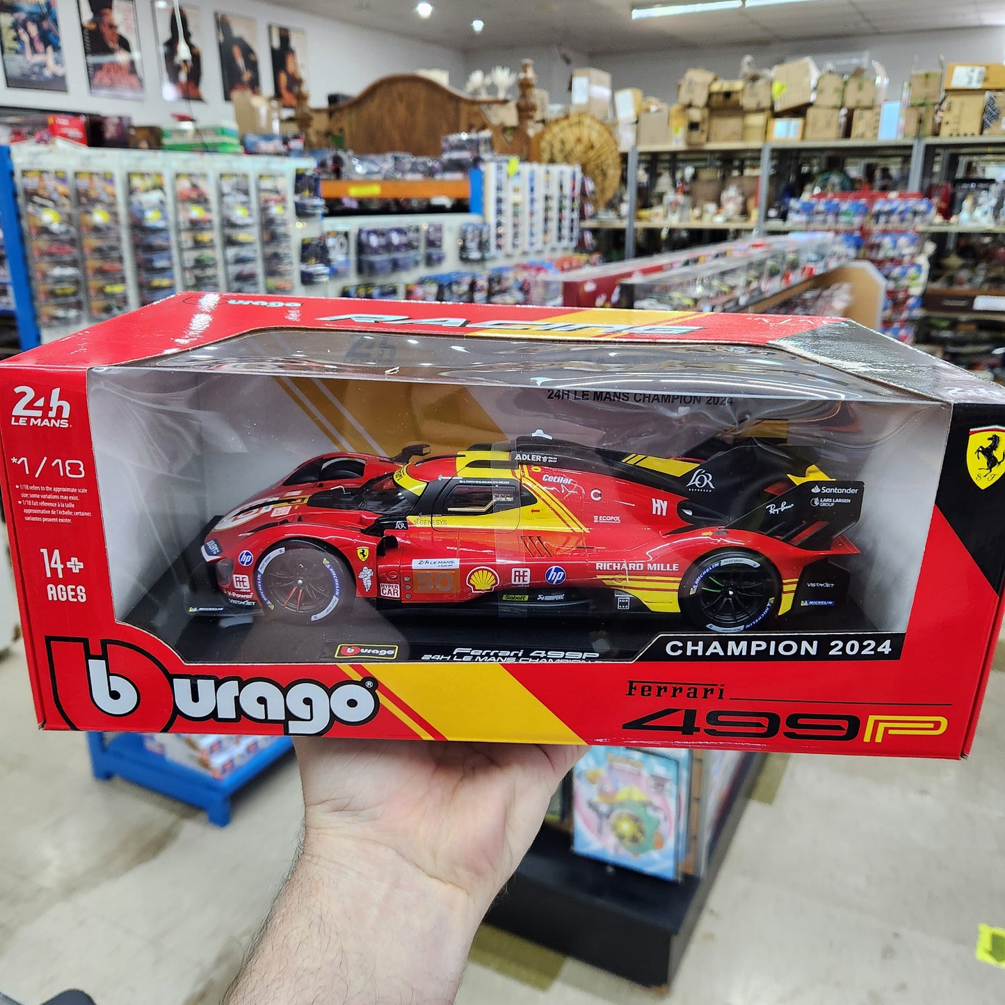 Bburago - Ferrari Racing - 2024 Ferrari 499P Le Mans Hypercar #50 - 1:18 Scale