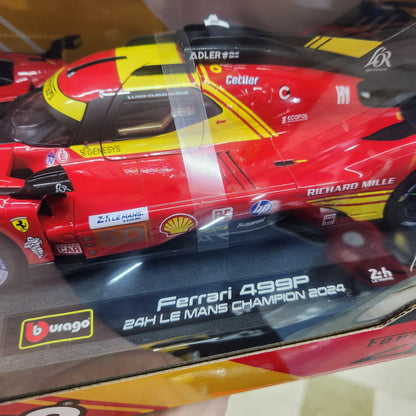 Bburago - Ferrari Racing - 2024 Ferrari 499P Le Mans Hypercar #50 - 1:18 Scale