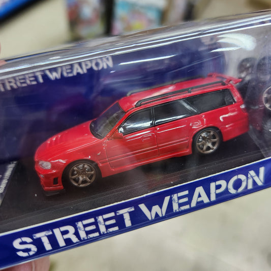 Street Weapon - Nissan Stagea (R34) Red - 1:64 Scale