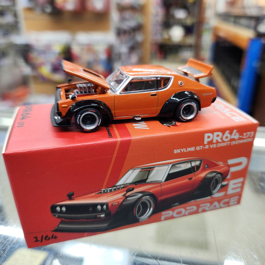 Pop Race - Nissan Skyline KPGC110 Kenmeri (Orange) - 1:64 Scale