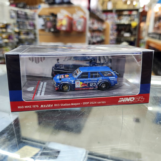 INNO64 - 1976 Mazda RX3 'Mad Mike' Station Wagon - 2024 D1GP Series - 1:64 Scale