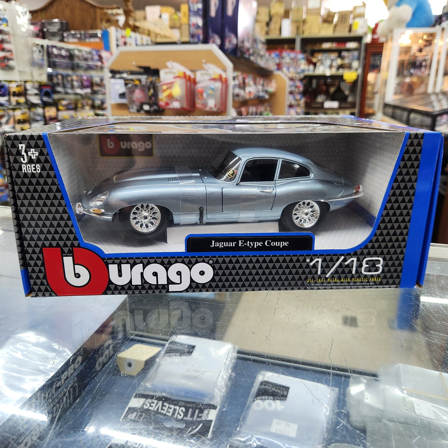 Bburago - Jaguar E-Type Coupe (Metallic Blue) - 1:18 Scale