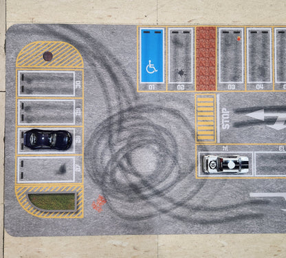 Diecast Diorama Mat - Los Angeles Car Park Street Scene - 1:64 Scale