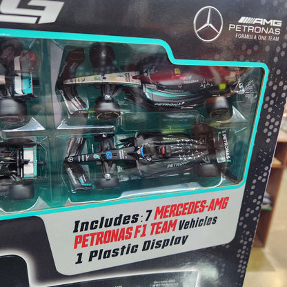 Bburago - Formula Racing - Mercedes-AMG F1 Team - 7 Car Display - 1:43 Scale