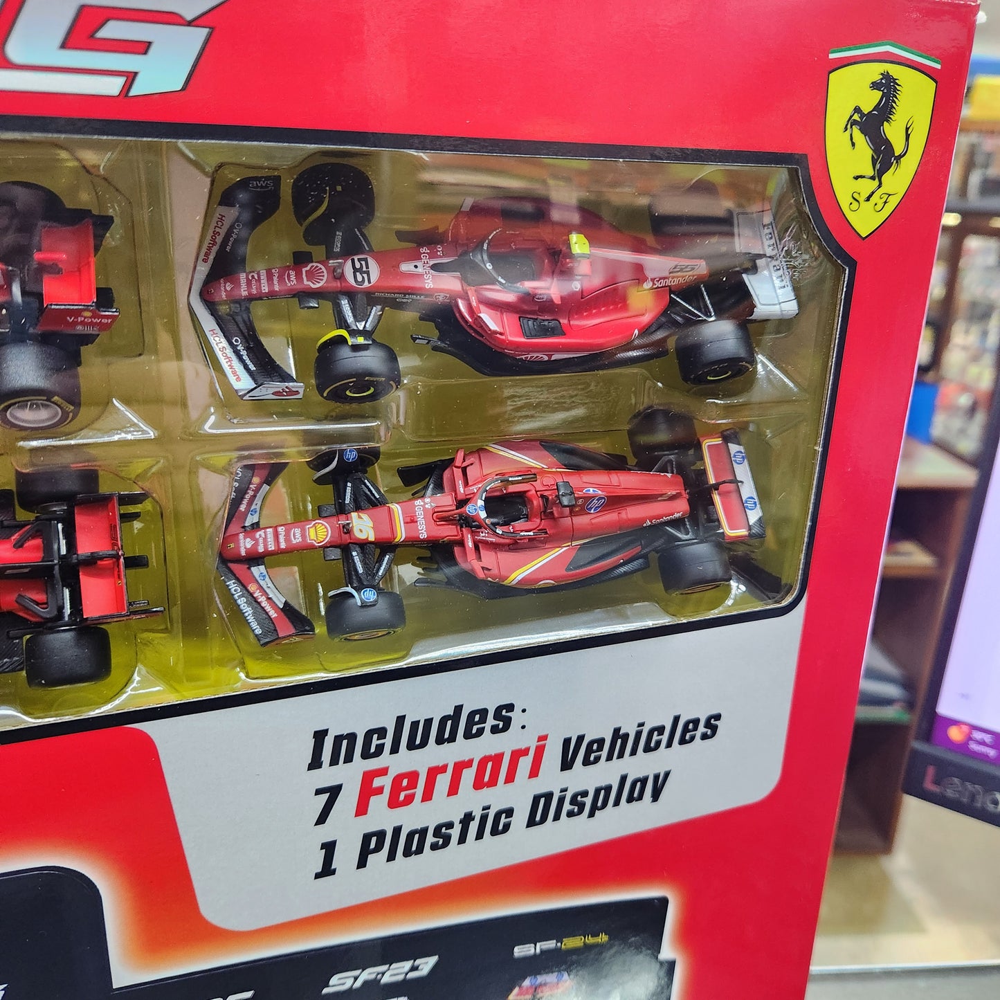 Bburago - Formula Racing - Ferrari F1 Team - 7 Car Display - 1:43 Scale