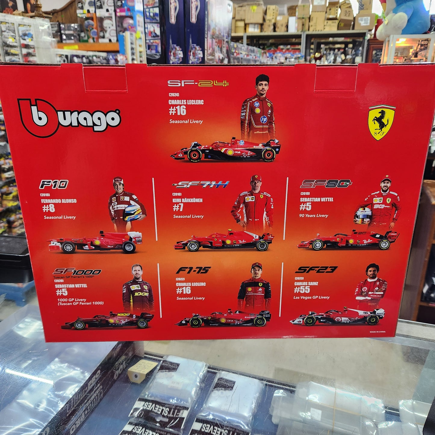 Bburago - Formula Racing - Ferrari F1 Team - 7 Car Display - 1:43 Scale