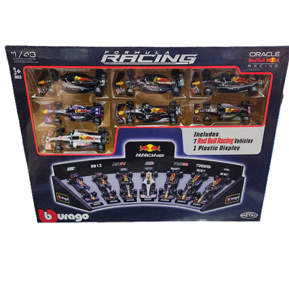 Bburago - Formula Racing - Red Bull Racing F1 Team - 7 Car Display - 1:43 Scale