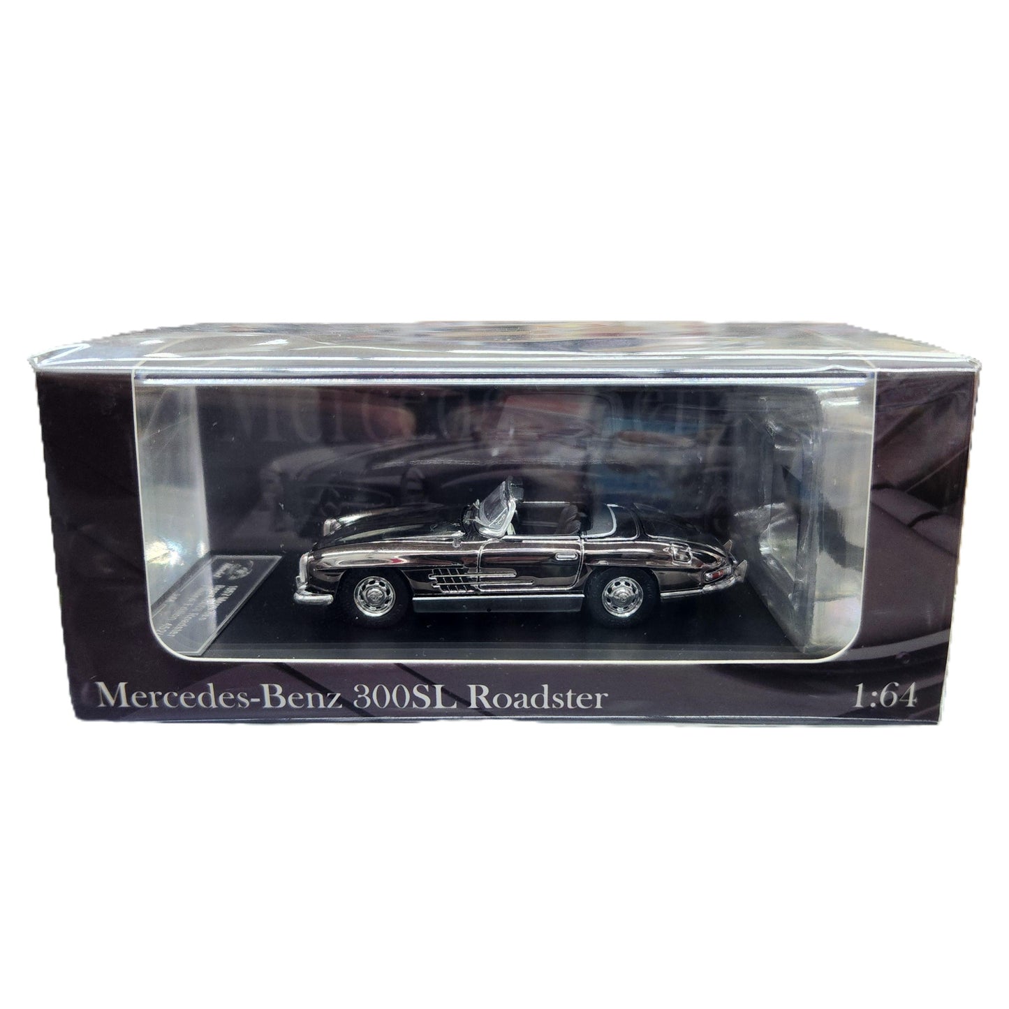 YS Models - 1957 Mercedes-Benz 300SL Roadster (Black Chrome) - 1:64 Scale