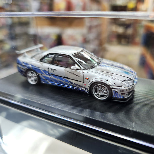 MyModelCollect - Nissan Skyline GT-R (R34) V-Spec 'Fast & The Furious' - 1:64 Scale