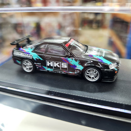 MyModelCollect - Nissan Skyline GT-R (R34) V-Spec 'HKS' - 1:64 Scale