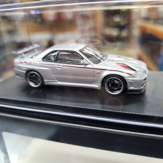 MyModelCollect - Nissan Skyline GT-R (R34) V-Spec (Silver) - 1:64 Scale