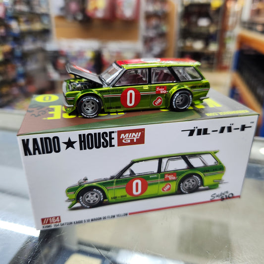 MiniGT - Datsun KAIDO 510 Wagon OG  Flo Yellow/Green