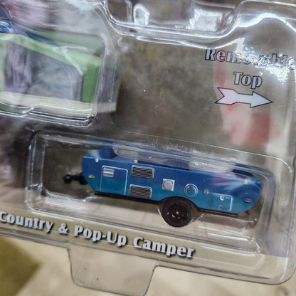 Greenlight - 'Hitch & Tow' Series 32 - 2024 Chevrolet Silverado (Grey) with Pop-Up Camper