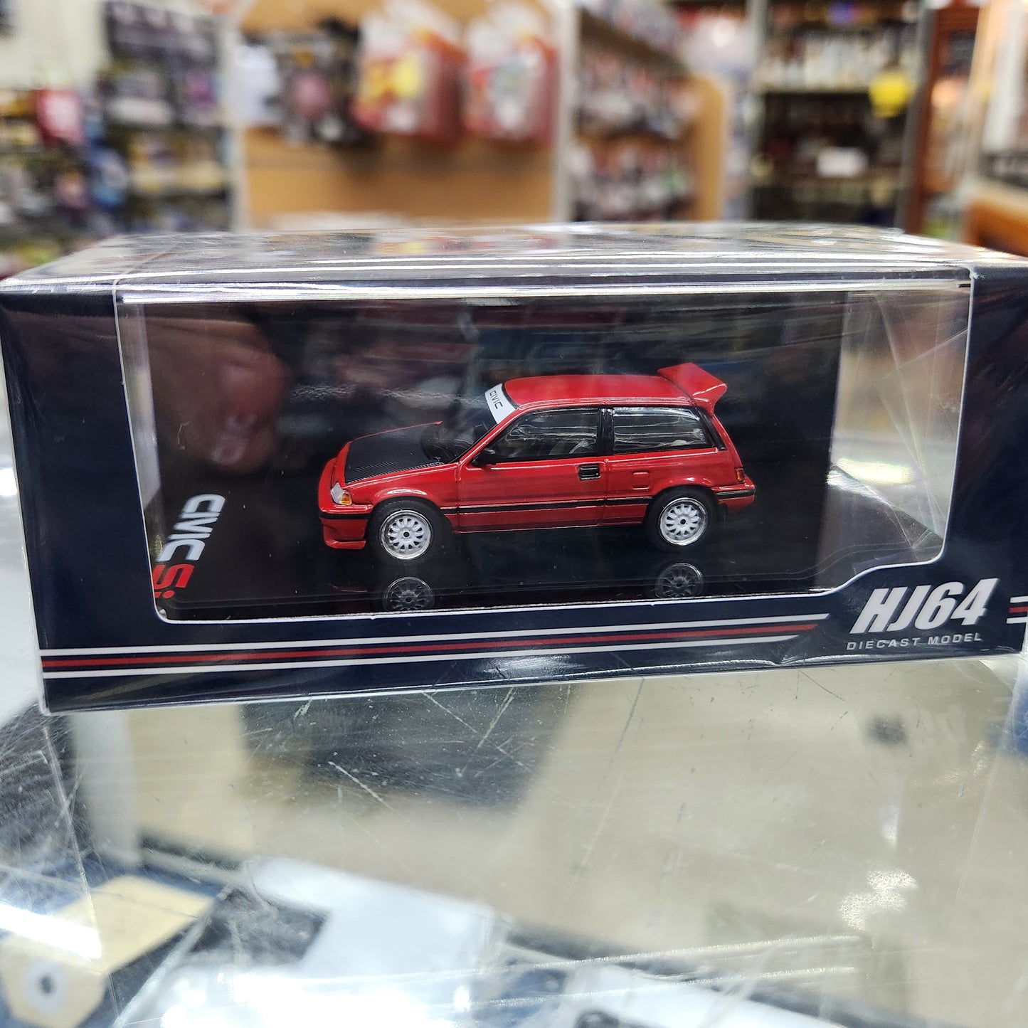 Hobby Japan - Honda Civic (AT) Late Version JDM Street Racer  (Red) - 1:64 Scale