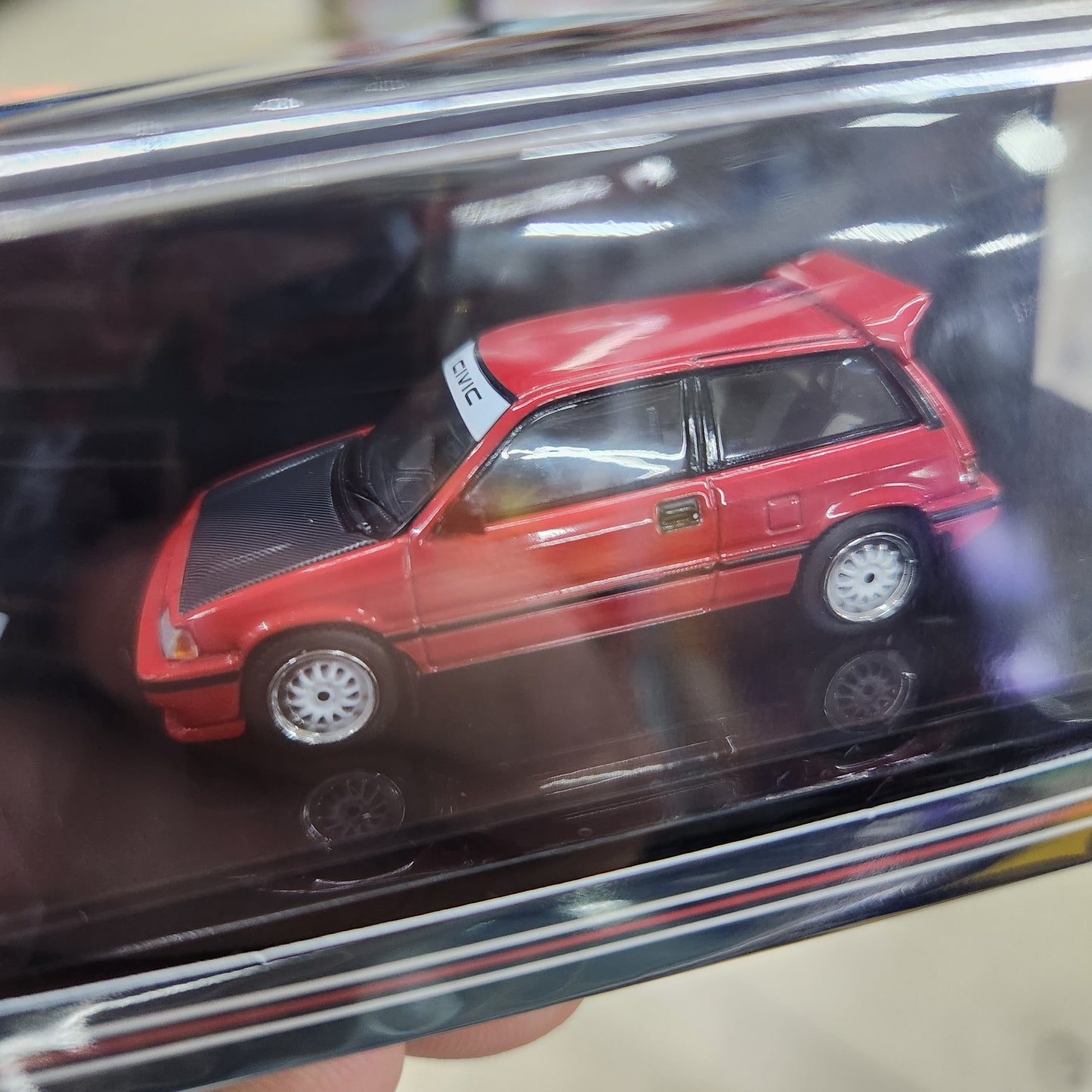 Hobby Japan - Honda Civic (AT) Late Version JDM Street Racer  (Red) - 1:64 Scale
