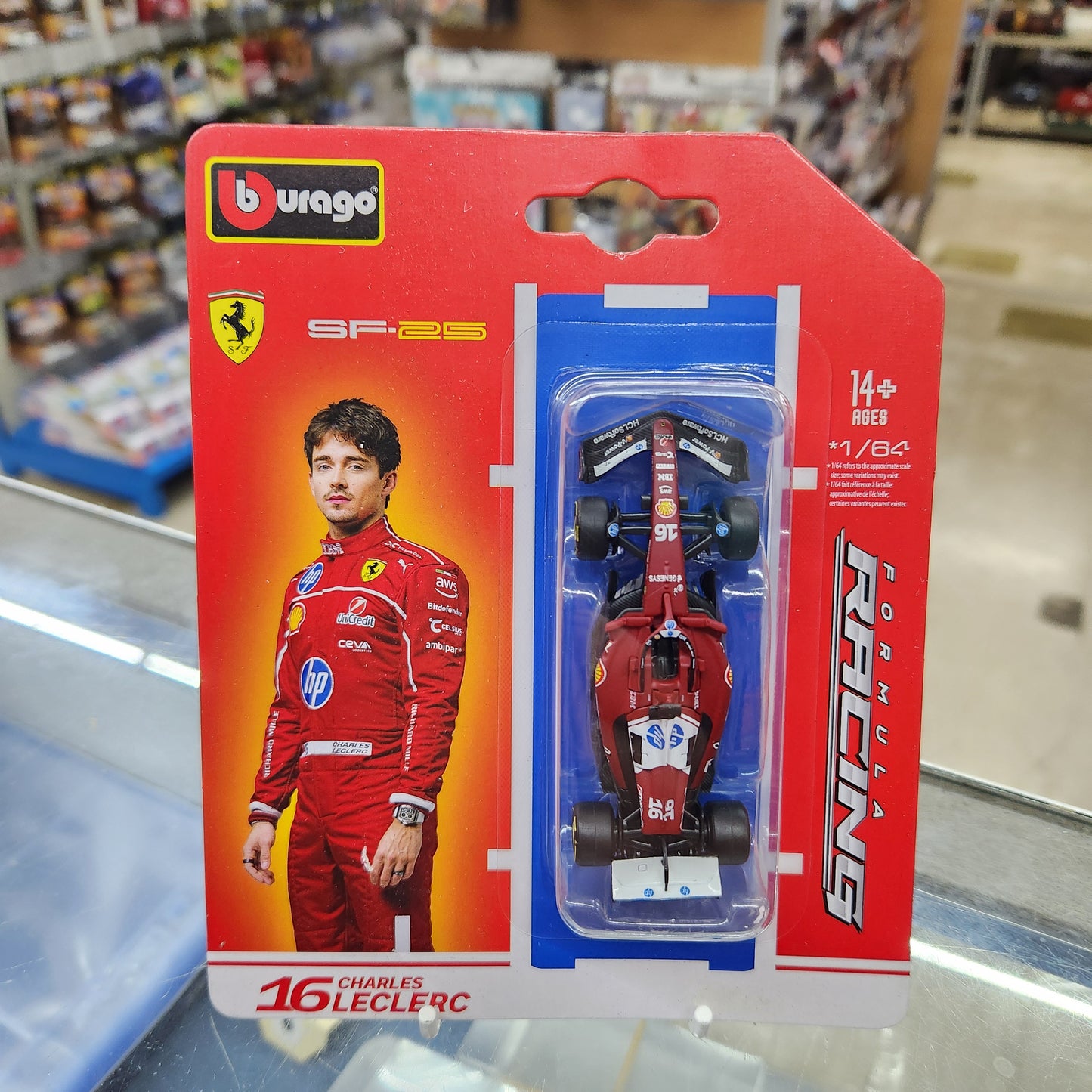 Bburago - Formula Racing - 2025 Ferrari F1 Team SF-25 - #16 Charles Leclerc - 1:64 Scale