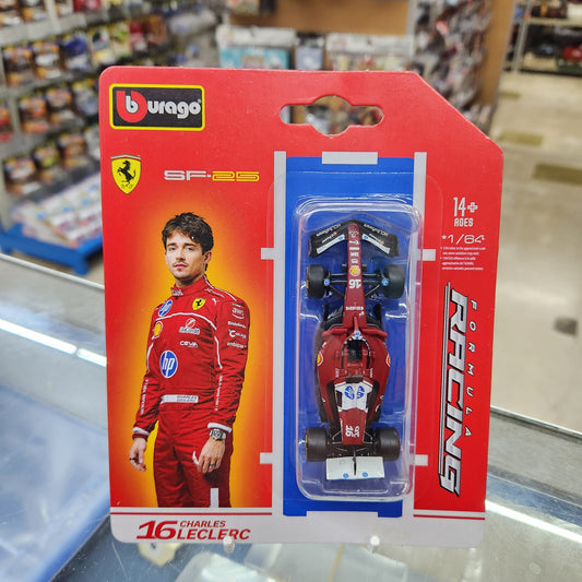 Bburago - Formula Racing - 2025 Ferrari F1 Team SF-25 - #16 Charles Leclerc - 1:64 Scale