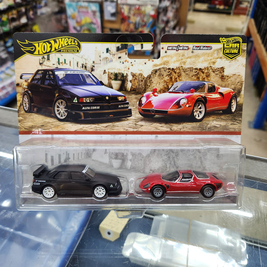 Hot Wheels Premium - Car Culture - 2 Pack - Alfa Romeo 155 V6 TI & '69 Alfa Romeo 33 Stradale