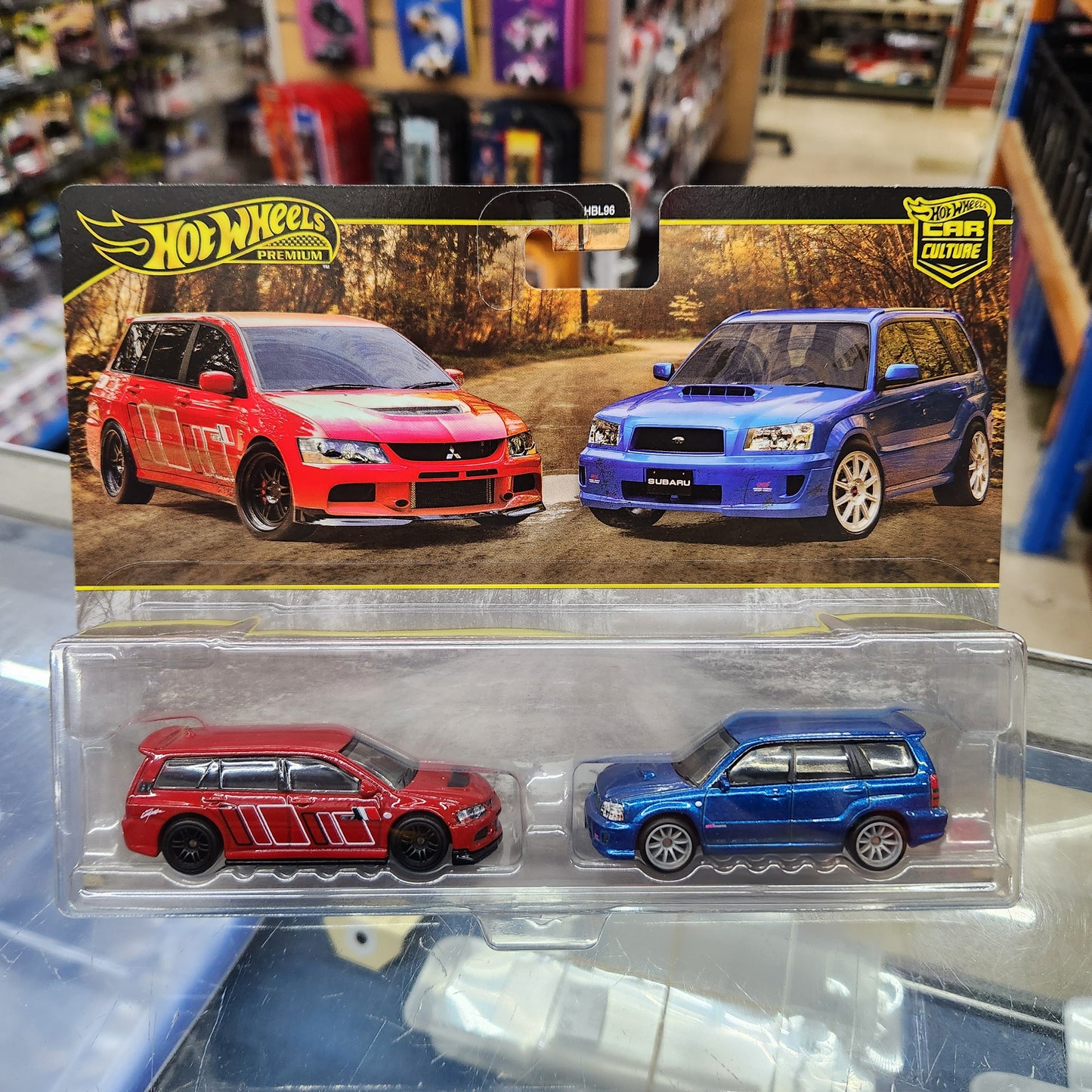 Hot Wheels Premium - Car Culture - 2 Pack - Mitsubishi Lancer Evo IX & 2004 Subaru Forester STI