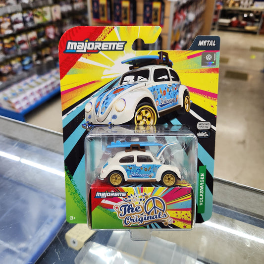 Majorette - Volkswagen Deluxe Cars 'The Originals' - VW Beetle with Surf Board (Blue/White)