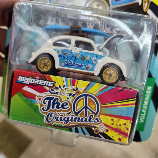 Majorette - Volkswagen Deluxe Cars 'The Originals' - VW Beetle with Surf Board (Blue/White)