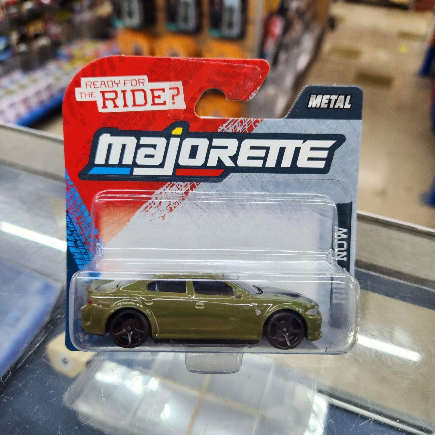 Majorette - Street Cars - Dodge Charger (Army Green) - Short Card