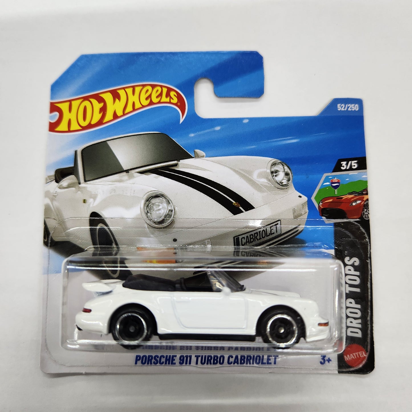Hot Wheels - Porsche 911 Turbo Cabriolet (White) - Short Card