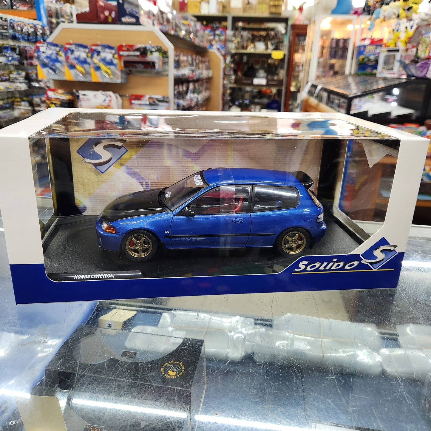 Solido - 1991 Honda Civic (EG6) 'Solido Works' (Cobalt Blue Pearl) - 1:18 Scale