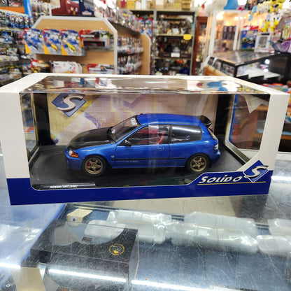 Solido - 1991 Honda Civic (EG6) 'Solido Works' (Cobalt Blue Pearl) - 1:18 Scale