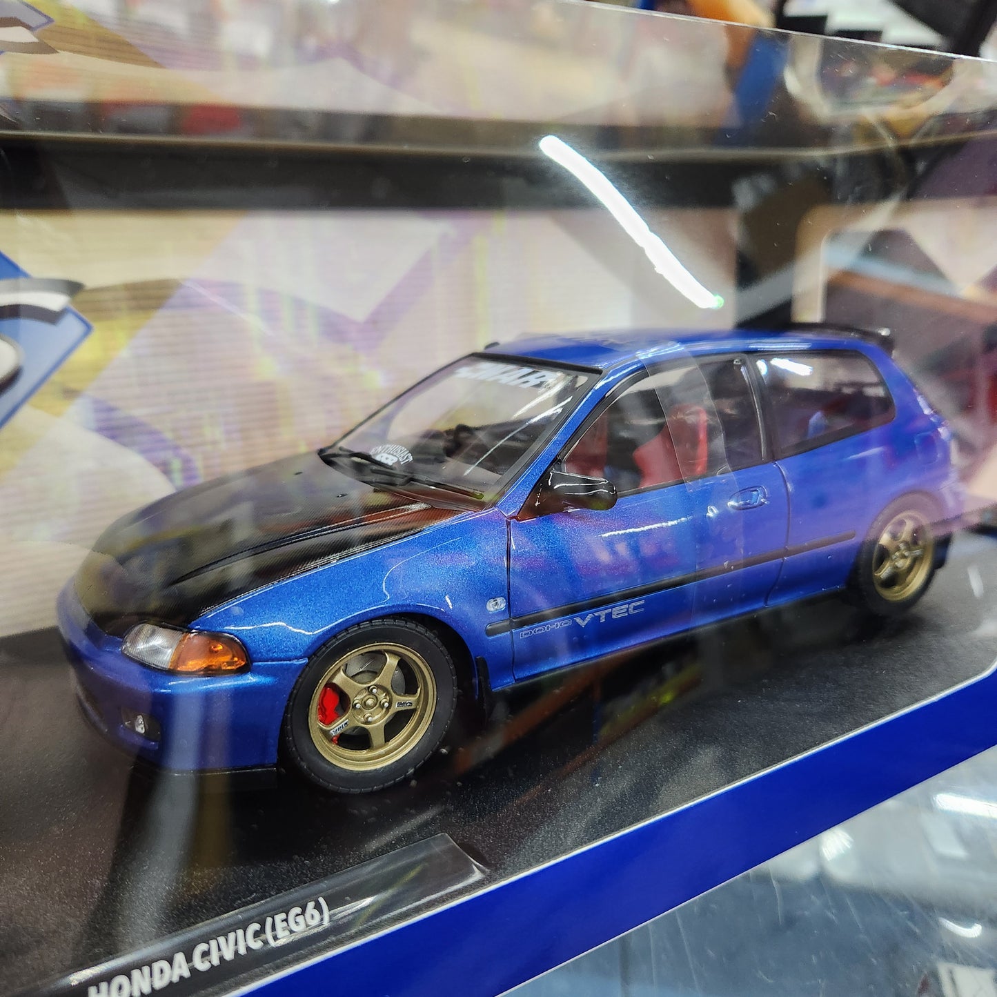 Solido - 1991 Honda Civic (EG6) 'Solido Works' (Cobalt Blue Pearl) - 1:18 Scale