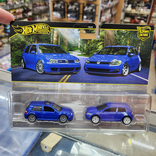 Hot Wheels Premium - Car Culture - 2 Pack - 2004 VW Golf R32 & VW Golf MK7